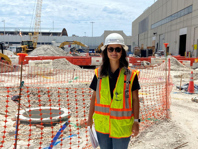 Keller female project engineer on site