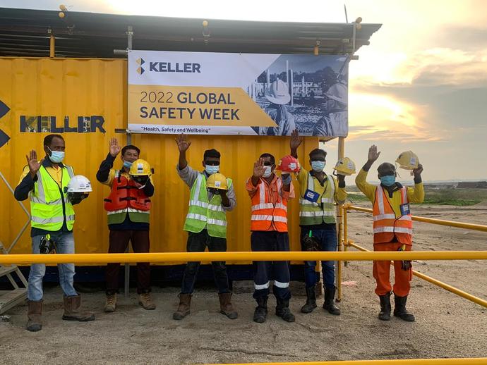 Workers on Site Keller Singapore Celebrate Global Safety Week