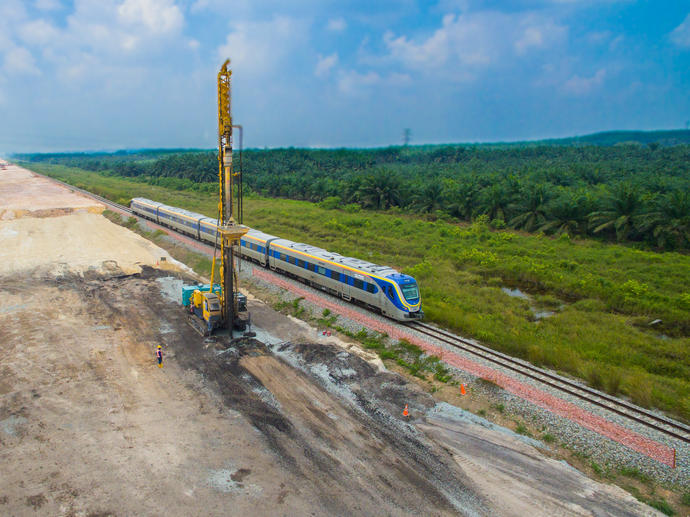 Malaysia Electrified Double Track Railway Gemas Johor Bahru Keller Project